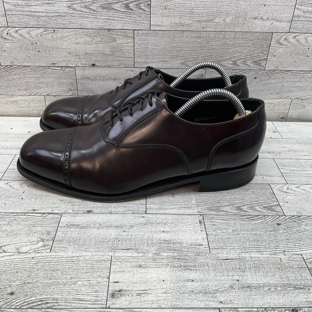 Florsheim 17067-05 Lexington Oxford Cap Toe Burgundy Leather Dress Shoes Men 10D